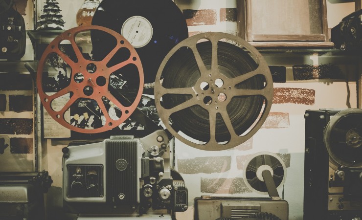 Movie projector and assorted film equipment